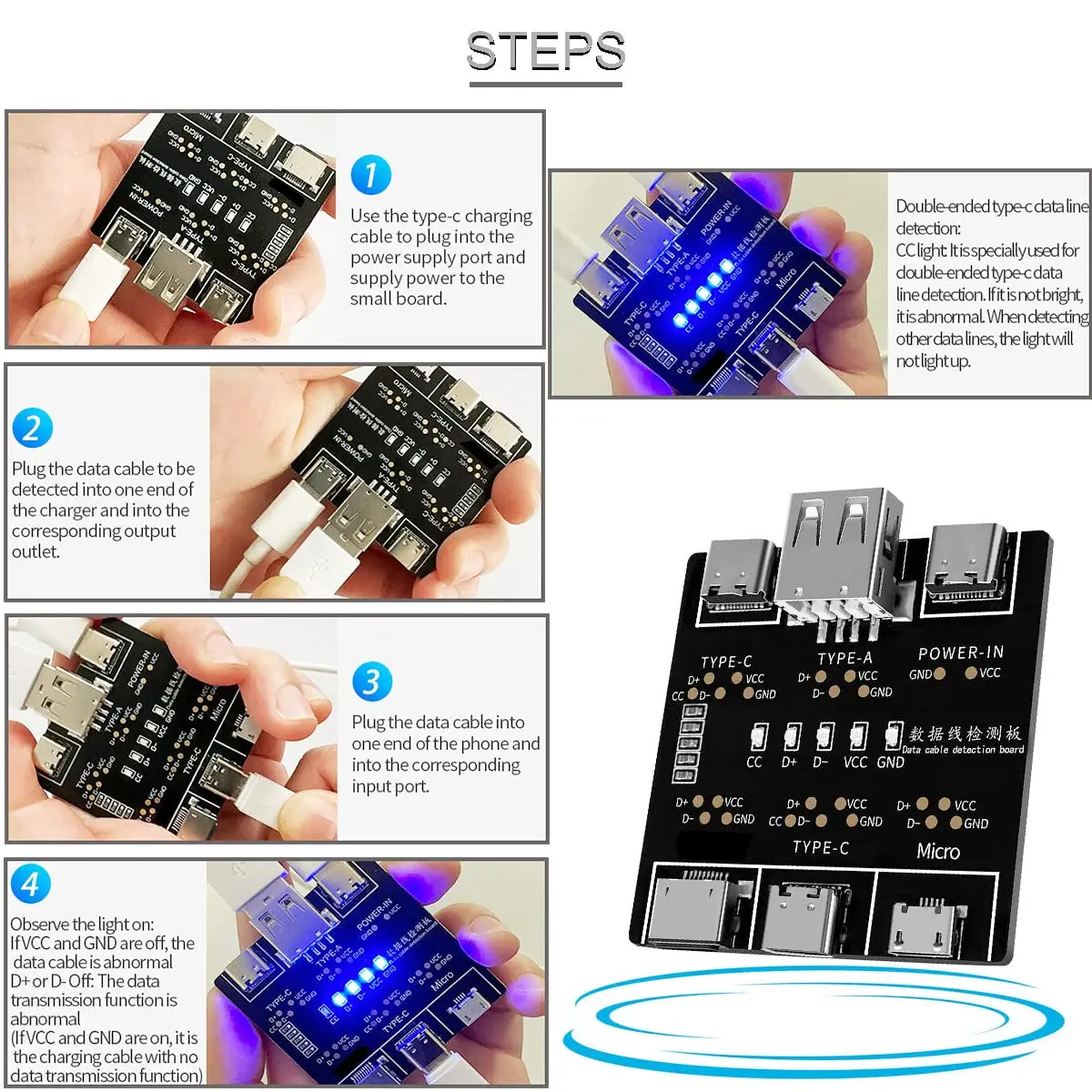 1-3Pcs DT3 USB Tester Data Cab - Micro Usb Cable 评论和价格