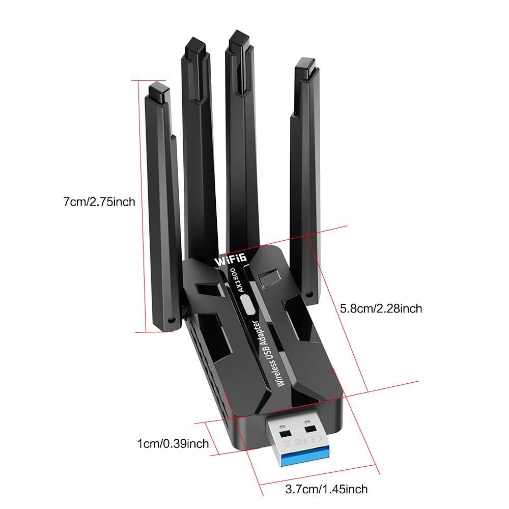 WiFi 6 USB Adapter 1800Mbps Du - Antenna 2.4Ghz 评论和价格